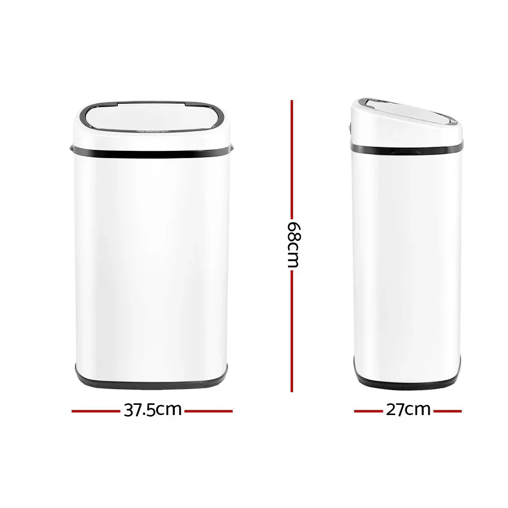 Devanti 58L Motion Sensor Bin Rubbish Automatic White - Mekamart Australia