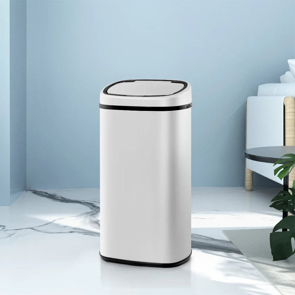 Devanti 58L Motion Sensor Bin Rubbish Automatic White - Mekamart Australia