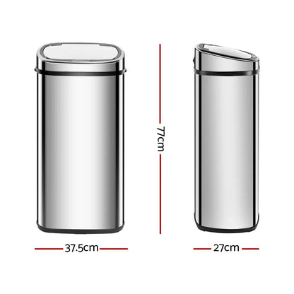 Devanti Motion Sensor Bin 68L Hands-Free Touchless Kitchen Waste - Mekamart Australia