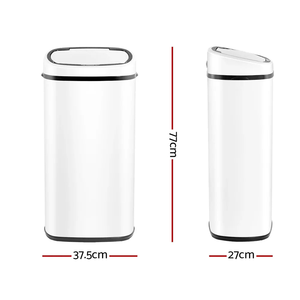 Devanti 68L Motion Sensor Bin Rubbish Automatic White - Mekamart Australia