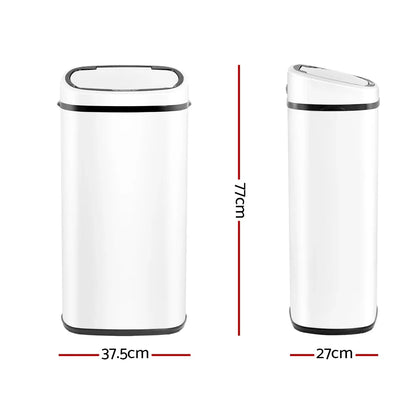 Devanti 68L Motion Sensor Bin Rubbish Automatic White - Mekamart Australia