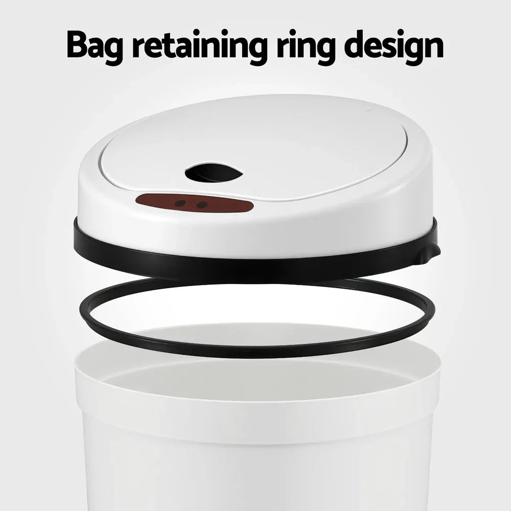 Devanti Sensor Bin Motion Rubbish Bins Kitchen Automatic Trash Can White 9L - Mekamart Australia