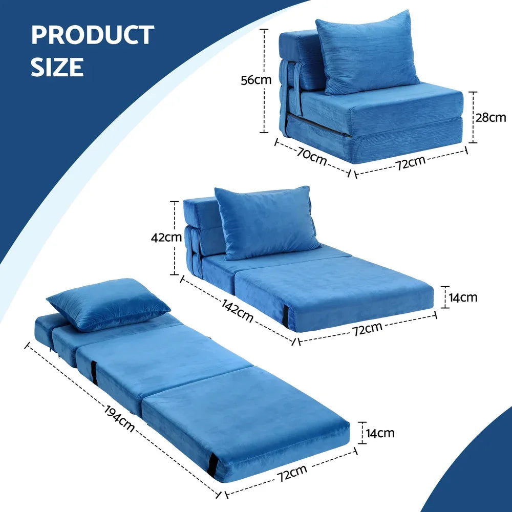Artiss Convertible Folding Sofa Bed Armless Lounger Foam Floor Sofas Futons Couches - Mekamart Australia