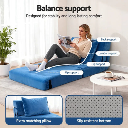 Artiss Convertible Folding Sofa Bed Armless Lounger Foam Floor Sofas Futons Couches - Mekamart Australia