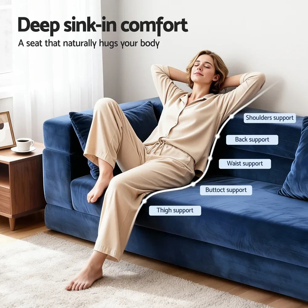 Artiss Convertible Folding Sofa Bed Pull Out Mattress Foldable Lounge Couch Chair - Mekamart Australia