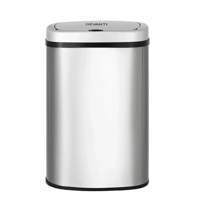 Devanti 50L Sensor Bin Motion Rubbish Automatic Silver - Mekamart Australia