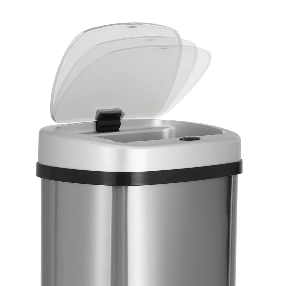 Devanti 50L Sensor Bin Motion Rubbish Automatic Silver - Mekamart Australia