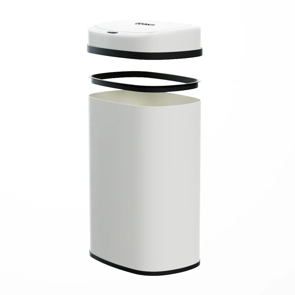 Devanti 50L Sensor Bin Motion Rubbish Automatic White - Mekamart Australia