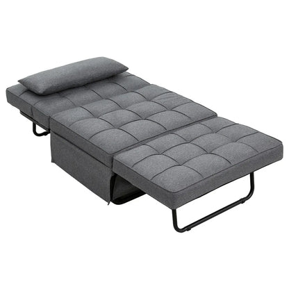 Artiss Sofa Bed Lounge Convertible Ottoman 1 Seater Couch Recliner Linen Grey - Mekamart Australia