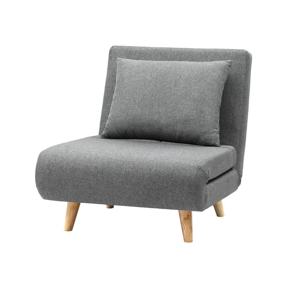 Artiss Sofa Bed Convertible Couch Recliner Lounge Chair Linen Grey - Mekamart Australia