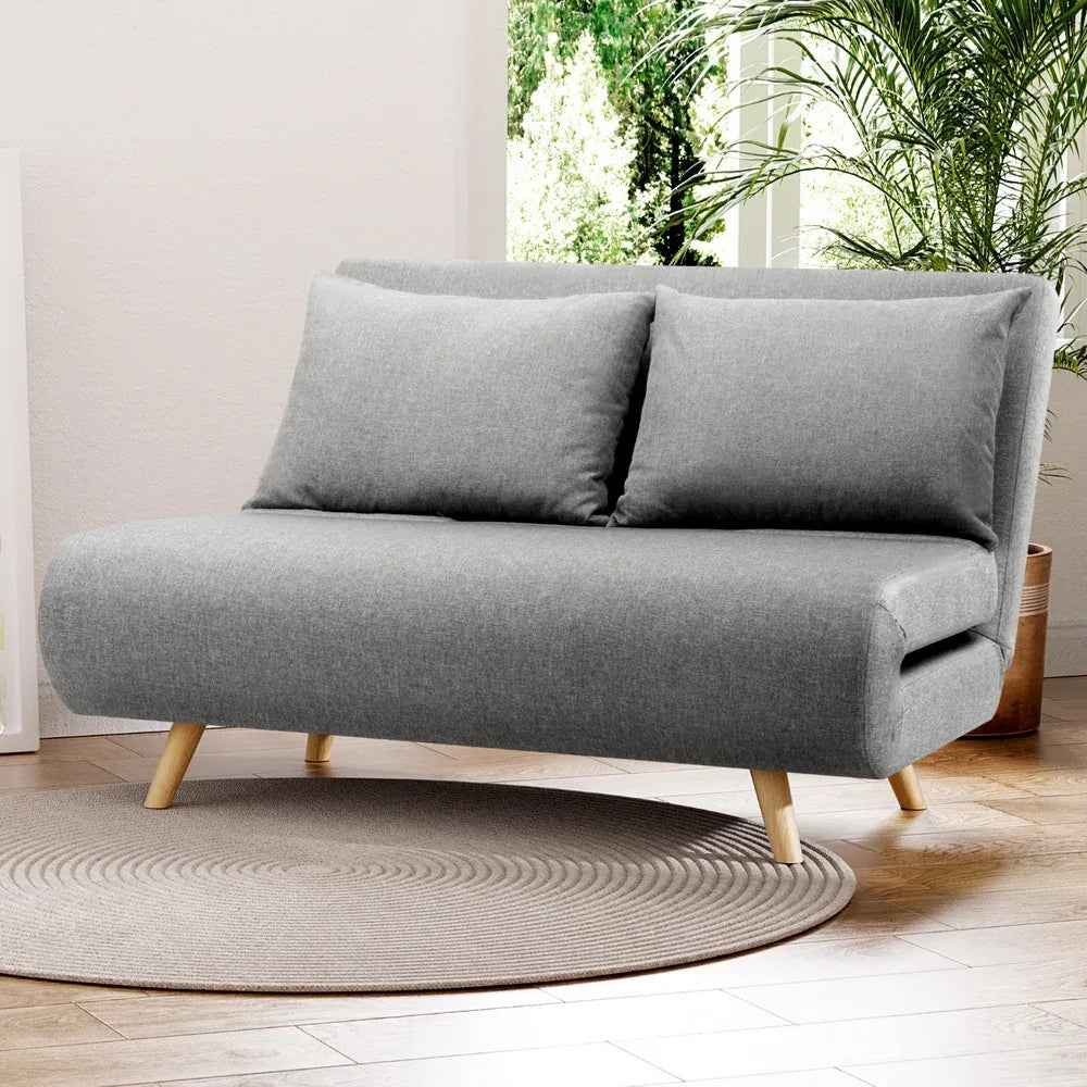 Artiss Sofa Bed 2 Seater Convertible Couch Recliner Lounge Chair Linen - Mekamart Australia