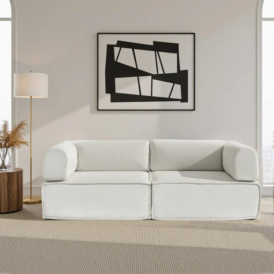 Artiss Convertible Folding Sofa Bed Beign - Mekamart Australia