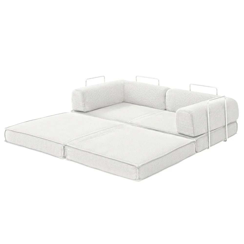 Artiss Convertible Folding Sofa Bed Beign - Mekamart Australia