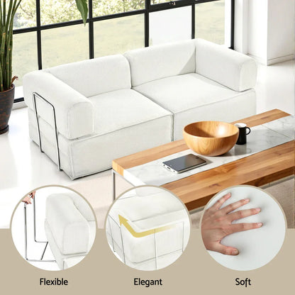 Artiss Convertible Folding Sofa Bed Beign - Mekamart Australia