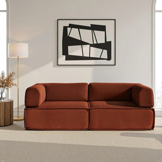 Artiss Convertible Folding Sofa Bed Orange - Mekamart Australia