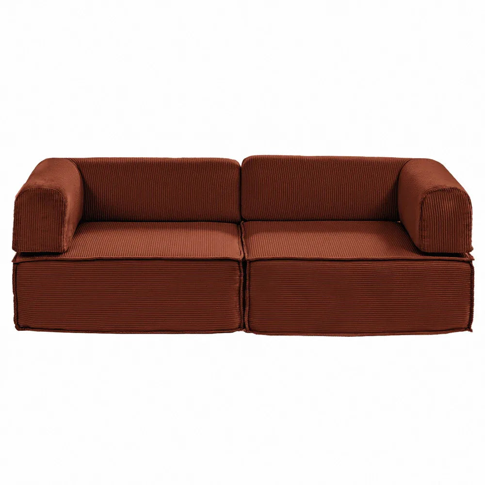Artiss Convertible Folding Sofa Bed Orange - Mekamart Australia