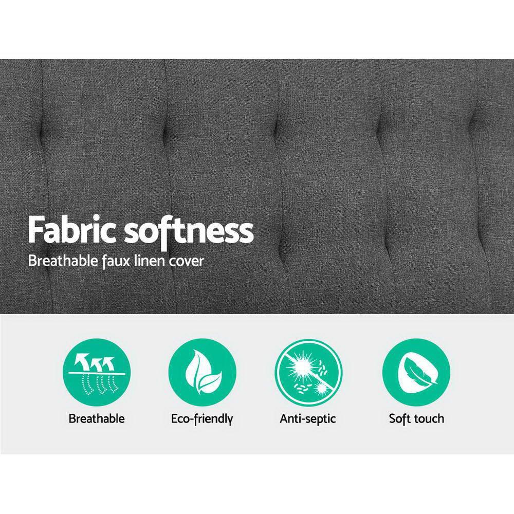 Artiss Sofa Bed Lounge Chair Couch 1 Seater Recliner Futon Bed Set Linen Grey - Mekamart Australia