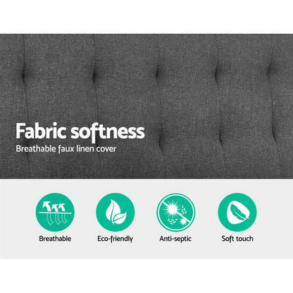 Artiss Sofa Bed Lounge Chair Couch 1 Seater Recliner Futon Bed Set Linen Grey - Mekamart Australia