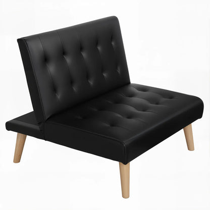 Artiss Sofa Bed Couch 1 Seater Lounge Fabric Black - Mekamart Australia
