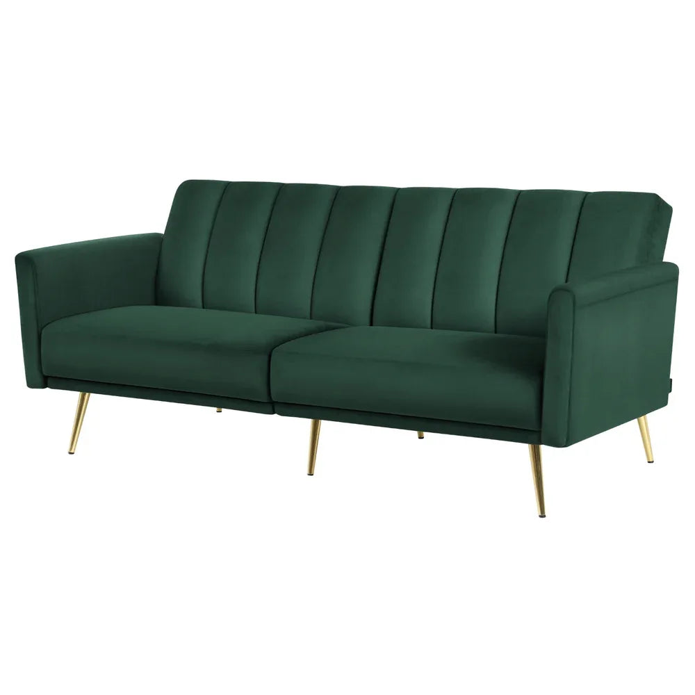 Artiss Sofa Bed 3 Seater Couch Convertible Lounge Adjustable Arm Recliner Velvet - Mekamart Australia