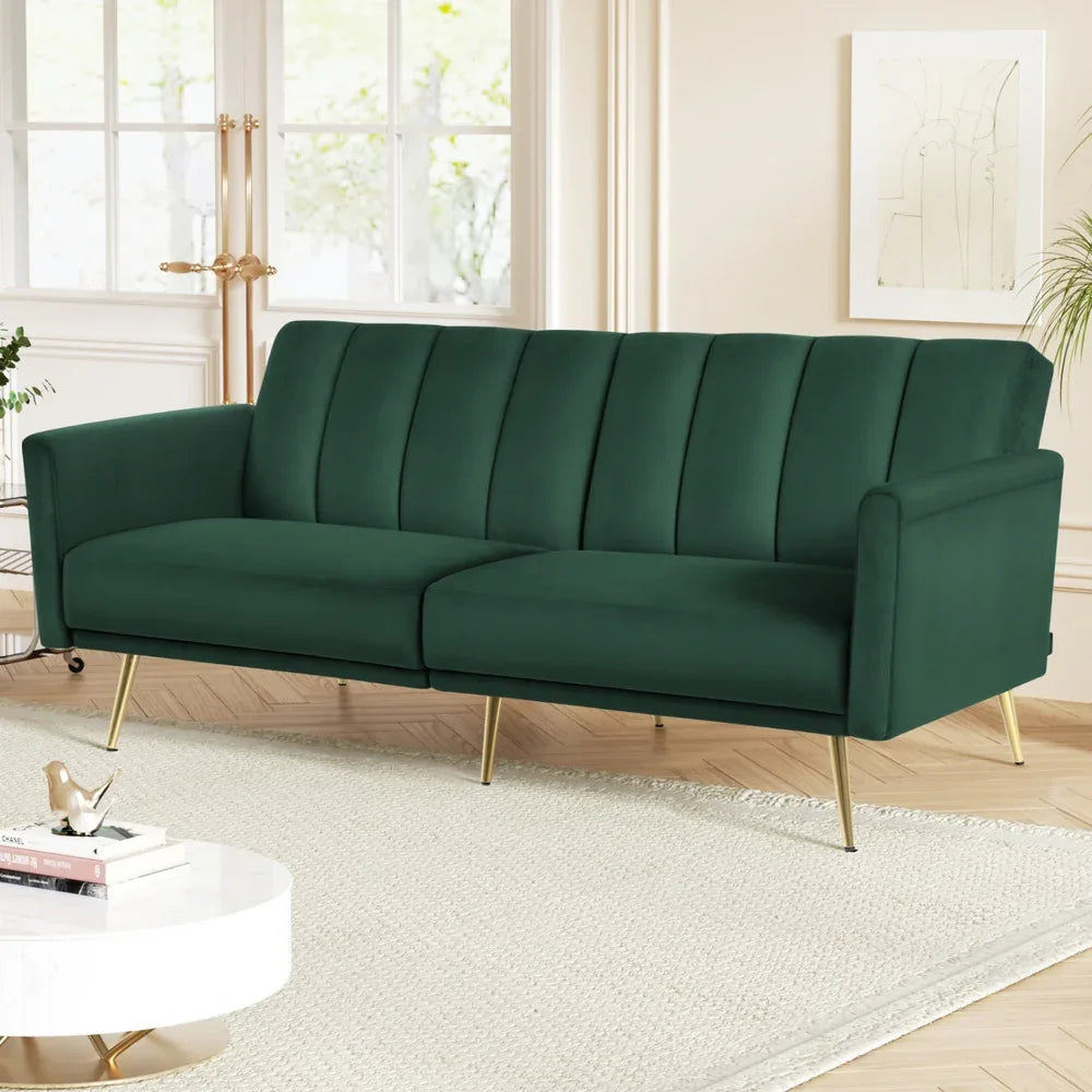 Artiss Sofa Bed 3 Seater Couch Convertible Lounge Adjustable Arm Recliner Velvet - Mekamart Australia