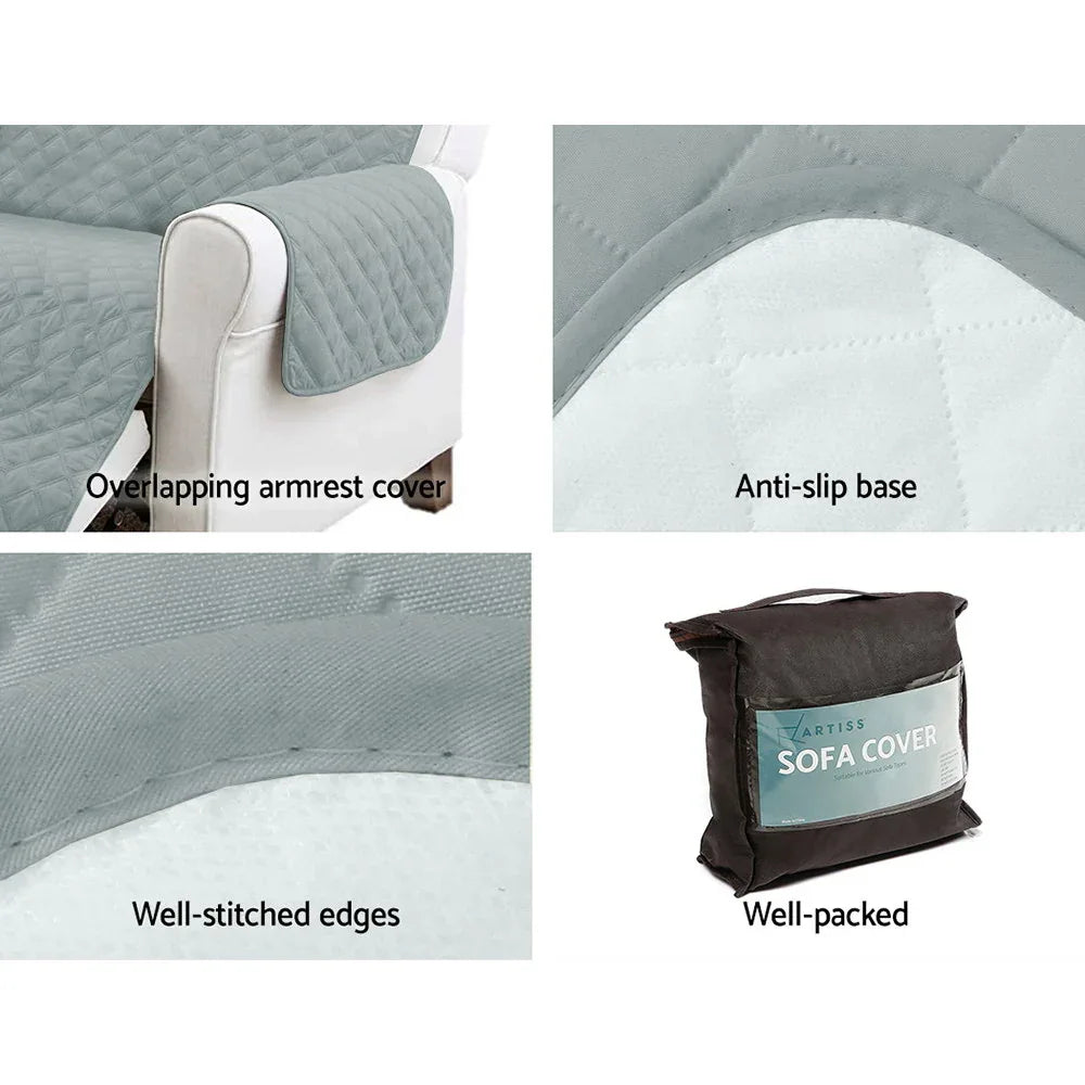 Artiss Sofa Cover Couch Covers 4 Seater 100% Water Resistant Grey - Mekamart Australia