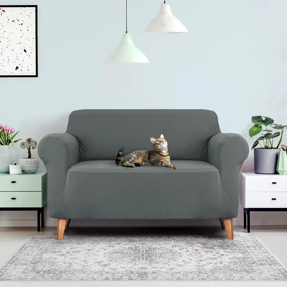 Artiss Sofa Cover Couch Covers 2 Seater Stretch Grey - Mekamart Australia