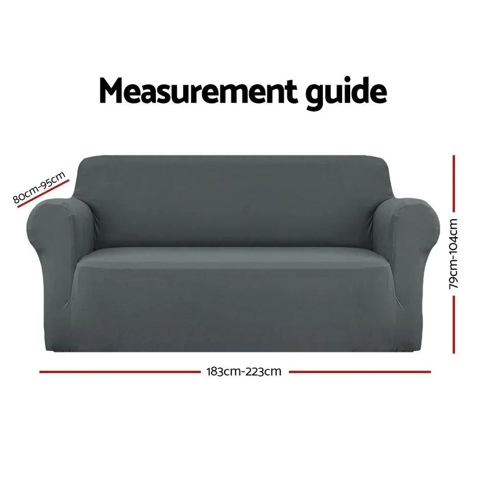 Artiss Sofa Cover Couch Covers 3 Seater Stretch Grey - Mekamart Australia