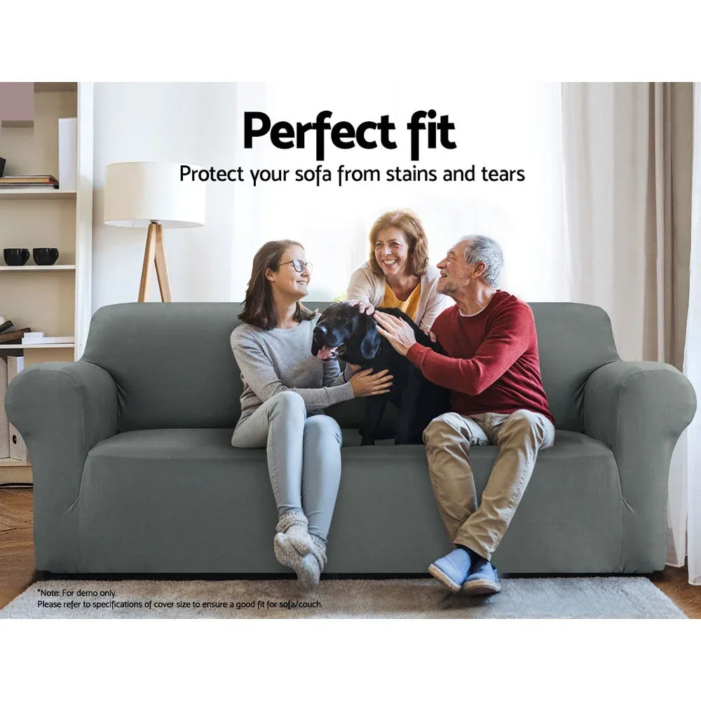 Artiss Sofa Cover Couch Covers 3 Seater Stretch Grey - Mekamart Australia