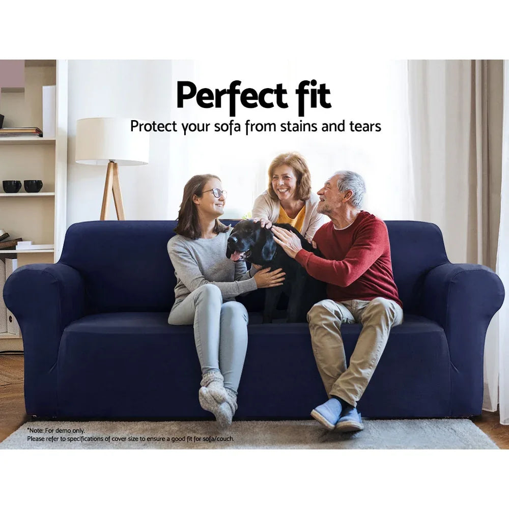 Artiss Sofa Cover Couch Covers 3 Seater Stretch Navy - Mekamart Australia