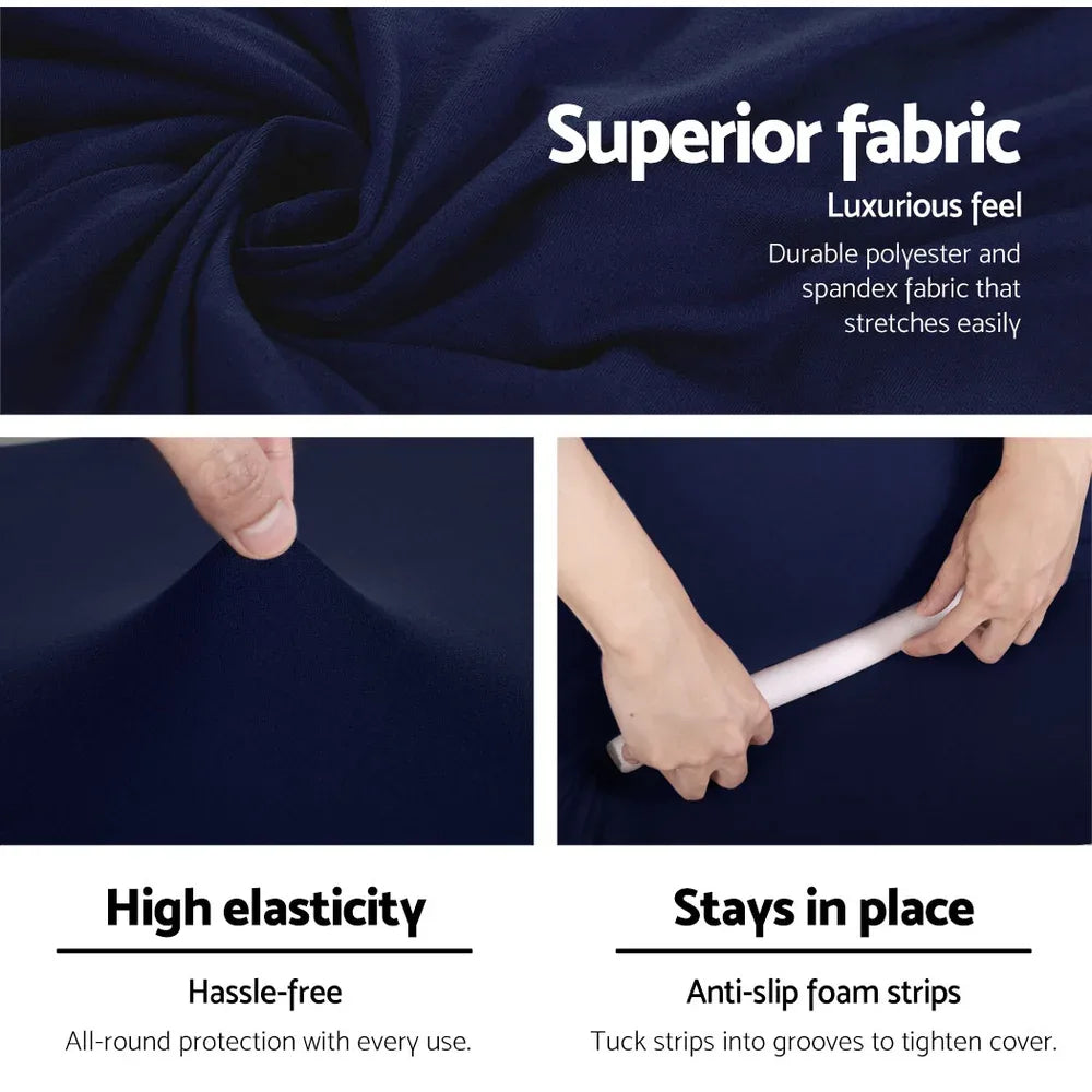 Artiss Sofa Cover Couch Covers 3 Seater Stretch Navy - Mekamart Australia