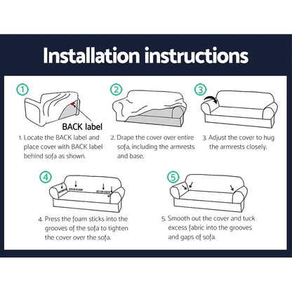 Artiss Sofa Cover Couch Covers 3 Seater Stretch Navy - Mekamart Australia