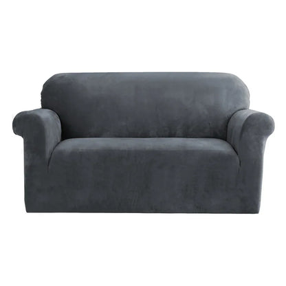 Artiss Sofa Cover Couch Covers 2 Seater Velvet Grey - Mekamart Australia