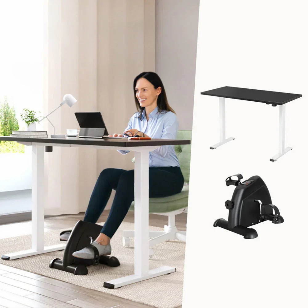 140cm Artiss Electric Standing Desk with Mini Pedal Exercise Bike Home Office - Mekamart Australia