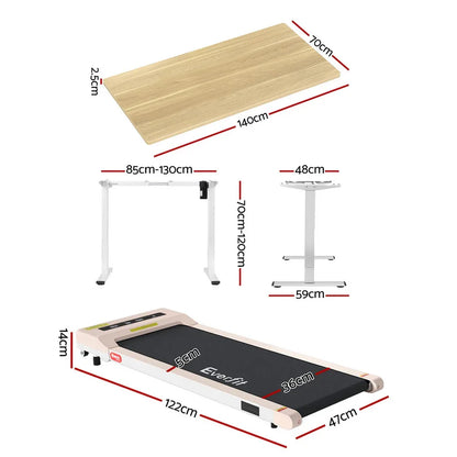 Artiss Electric Treadmill with 140cm Automatic Standing Desk Walking Pad 360mm - Mekamart Australia
