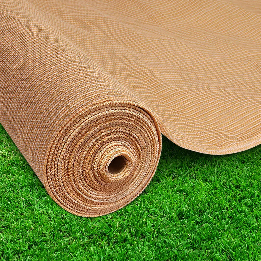 Instahut 50% Shade Cloth 1.83x10m Shadecloth Sail Hevy Duty Beige - Mekamart Australia