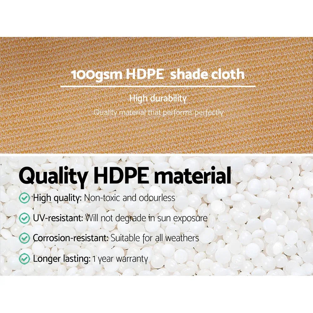 Instahut 50% Shade Cloth 1.83x10m Shadecloth Sail Hevy Duty Beige - Mekamart Australia