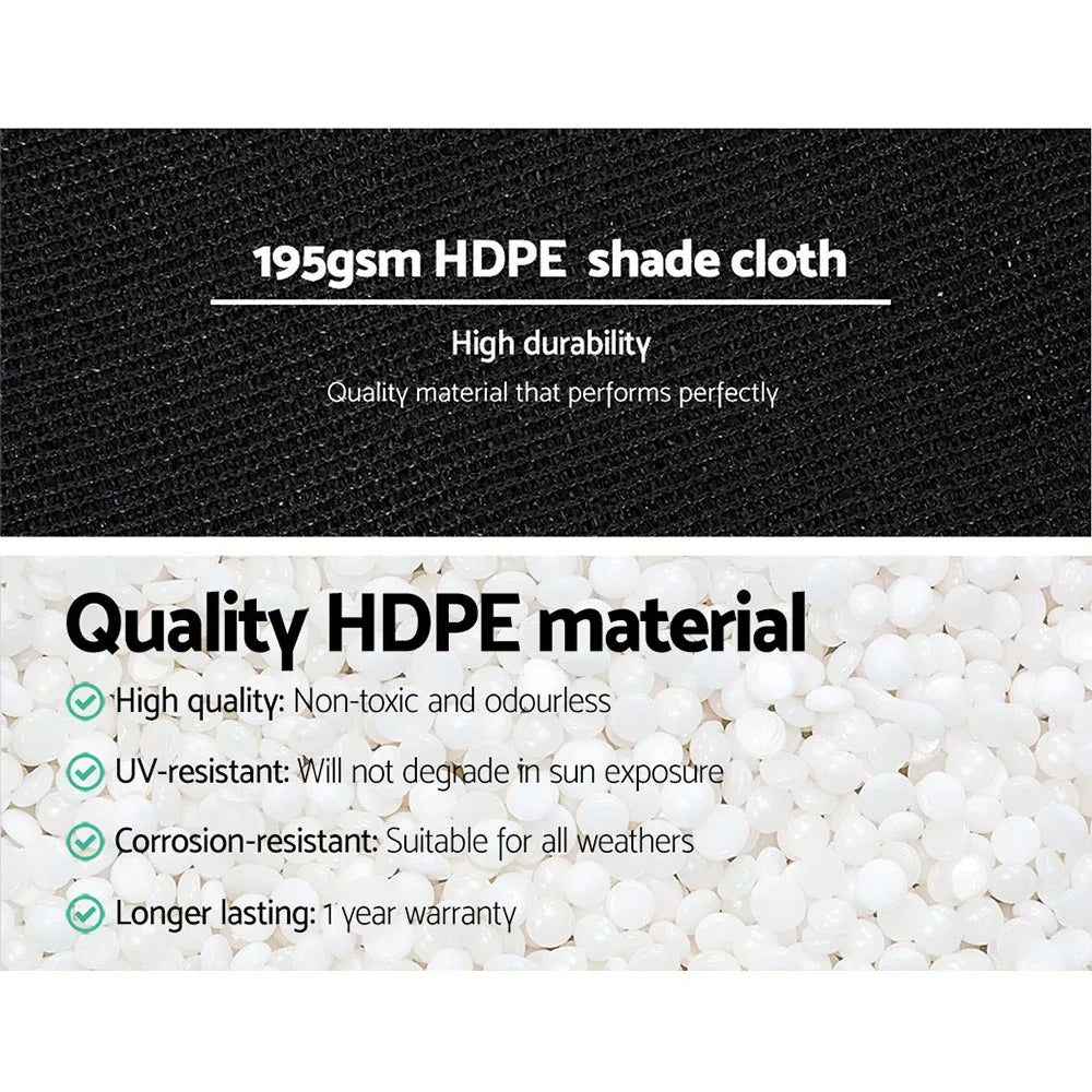 Instahut 90% Shade Cloth 1.83x10m Shadecloth Sail Heavy Duty Black - Mekamart Australia
