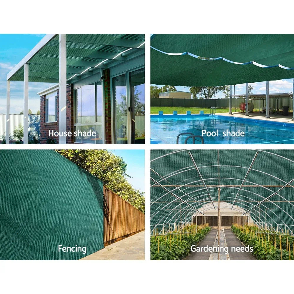 Instahut 30% Shade Cloth 1.83x10m Shadecloth Wide Heavy Duty Green - Mekamart Australia