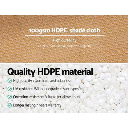 Instahut 50% Shade Cloth 1.83x20m Shadecloth Sail Heavy Duty Beige - Mekamart Australia