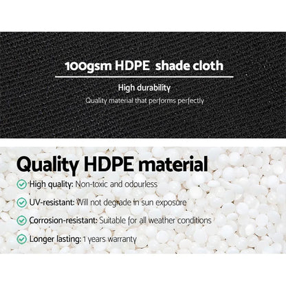 Instahut 50% Shade Cloth 1.83x20m Shade Cloth Sail Heavy Duty Shadecloth Garden Mesh Roll BK - Mekamart Australia