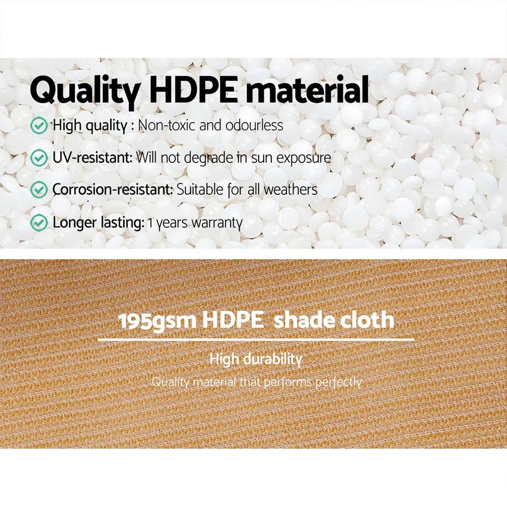 Instahut 90% Shade Cloth 1.83x20m Shadecloth Sail Heavy Duty Beige - Mekamart Australia