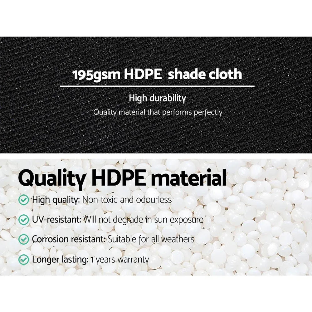 Instahut 90% Shade Cloth 1.83x20m Shadecloth Sail Heavy Duty Black - Mekamart Australia