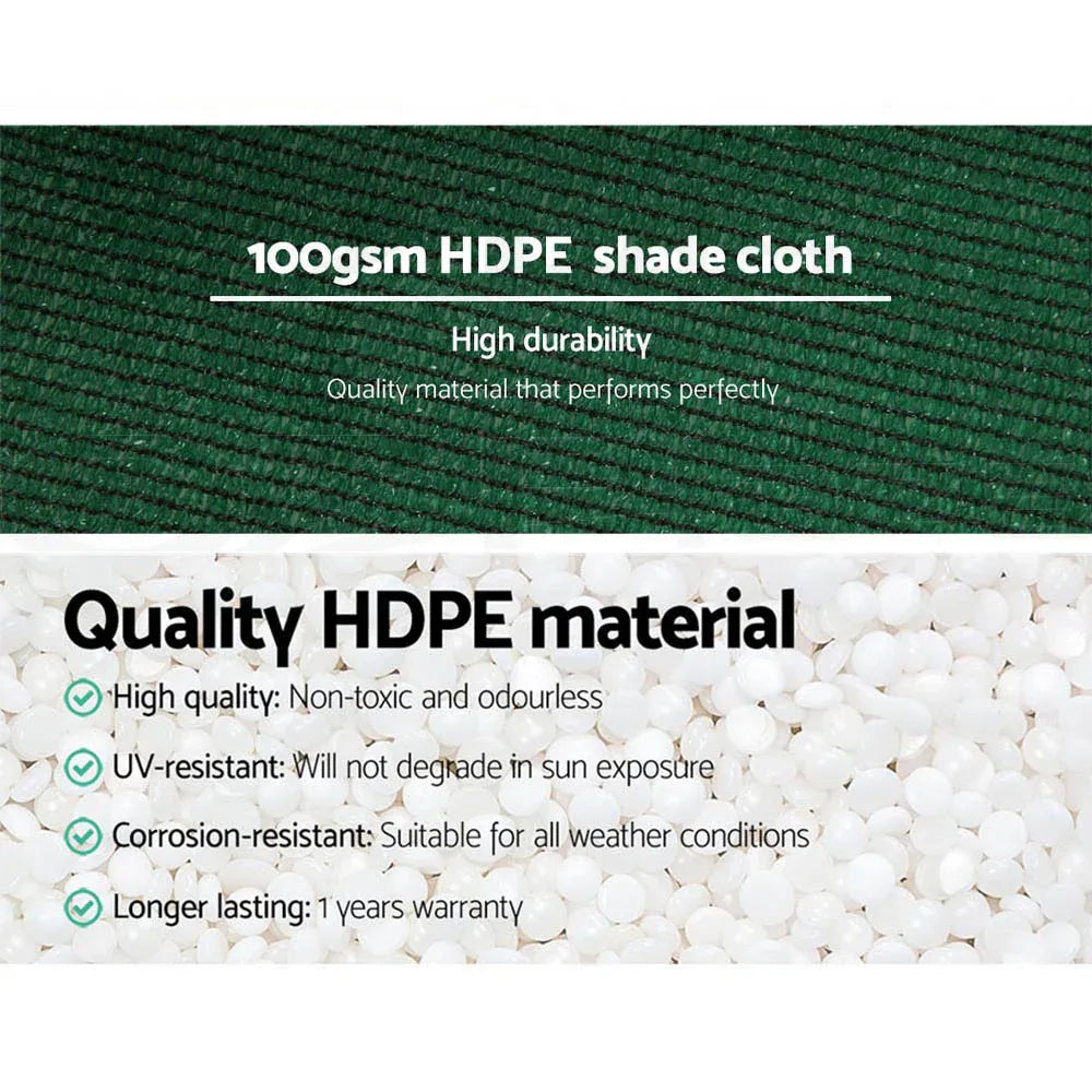 Instahut 50% Shade Cloth 1.83x30m Shadecloth Sail Heavy Duty Green - Mekamart Australia