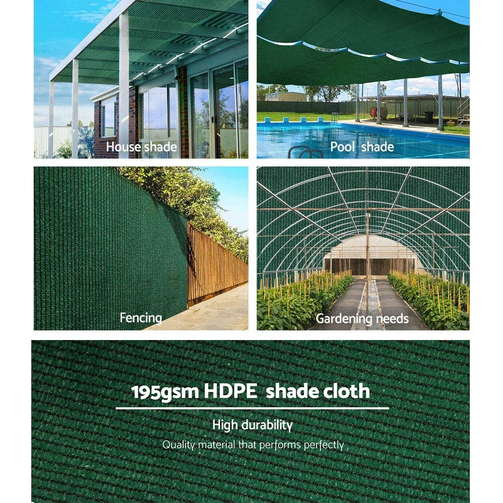 Instahut 90% Shade Cloth 1.83x30m Shadecloth Sail Heavy Duty Green - Mekamart Australia