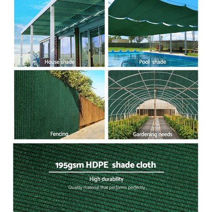 Instahut 90% Shade Cloth 1.83x30m Shadecloth Sail Heavy Duty Green - Mekamart Australia