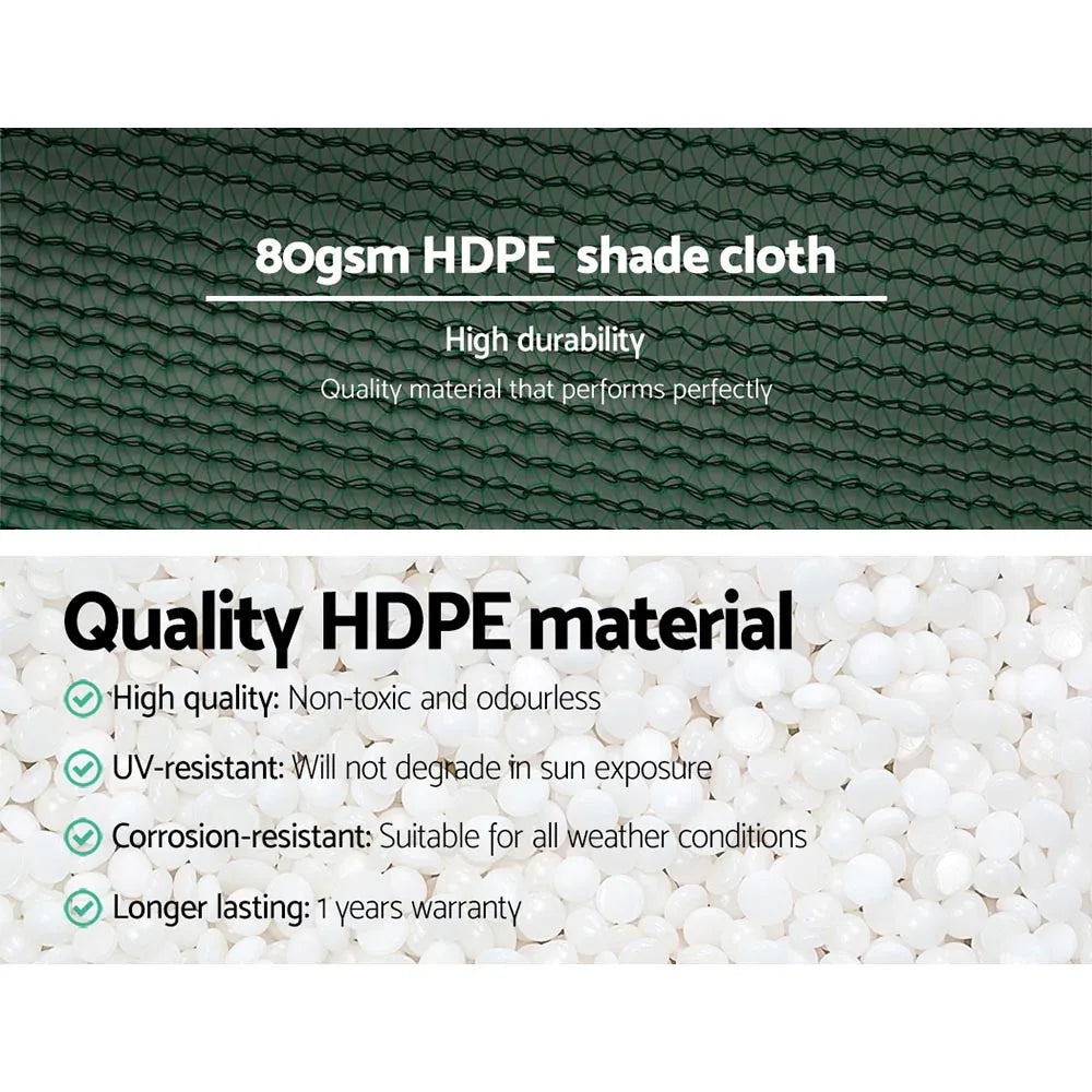 Instahut 30% Shade Cloth 1.83x30m Shadecloth Wide Heavy Duty Green - Mekamart Australia