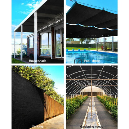 Instahut 50% Shade Cloth 1.83x50m Shadecloth Sail Heavy Duty Black - Mekamart Australia