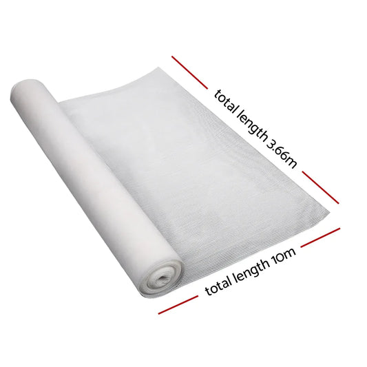 Instahut 30% Shade Cloth 3.66x10m Shadecloth Wide Heavy Duty White - Mekamart Australia