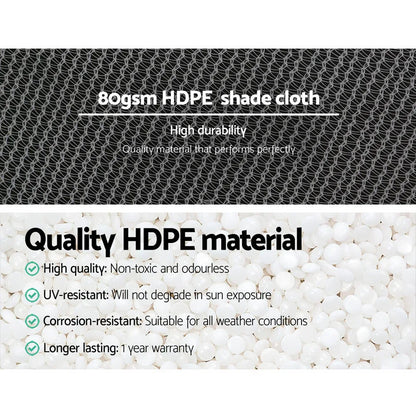 Instahut 30% Shade Cloth 3.66x10m Shadecloth Wide Heavy Duty White - Mekamart Australia